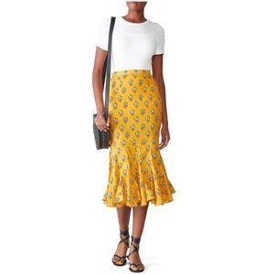 NWT *ARCHIVE* RHODE Siena Fishtail Skirt in Yellow Flower Size S
